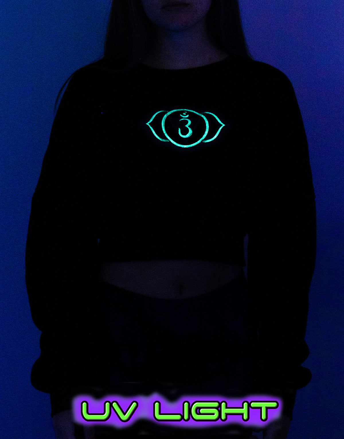 Cropped Sweat : Glow Chakra print - Women Tops - Space Tribe