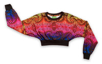 Cropped Sweat : Rainbow Fractal - Women Tops - Space Tribe