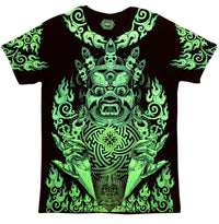 S/S Symbol Print T : Lime Mahakala - Men T-Shirts - Space Tribe