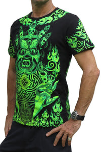 S/S Symbol Print T : Lime Mahakala - Men T-Shirts - Space Tribe