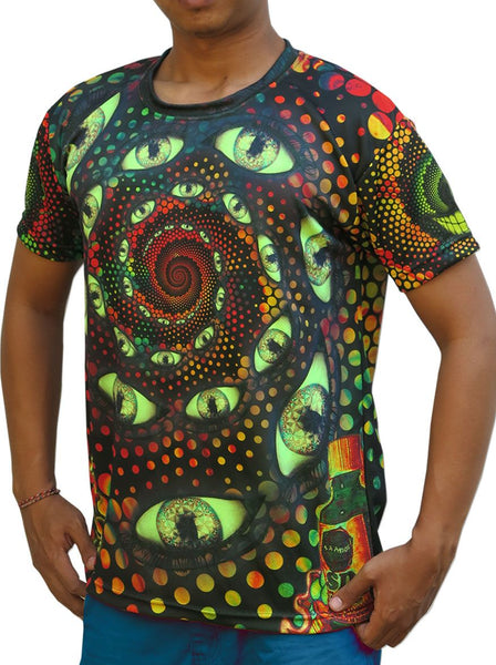 space tribe psychedelic design Tシャツ 半袖-