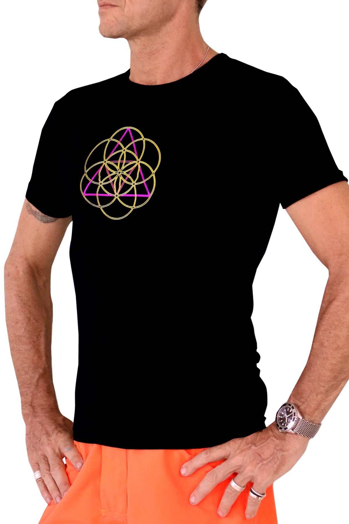 S/S Symbol Print T : Metatronic Fire - Men T-Shirts - Space Tribe
