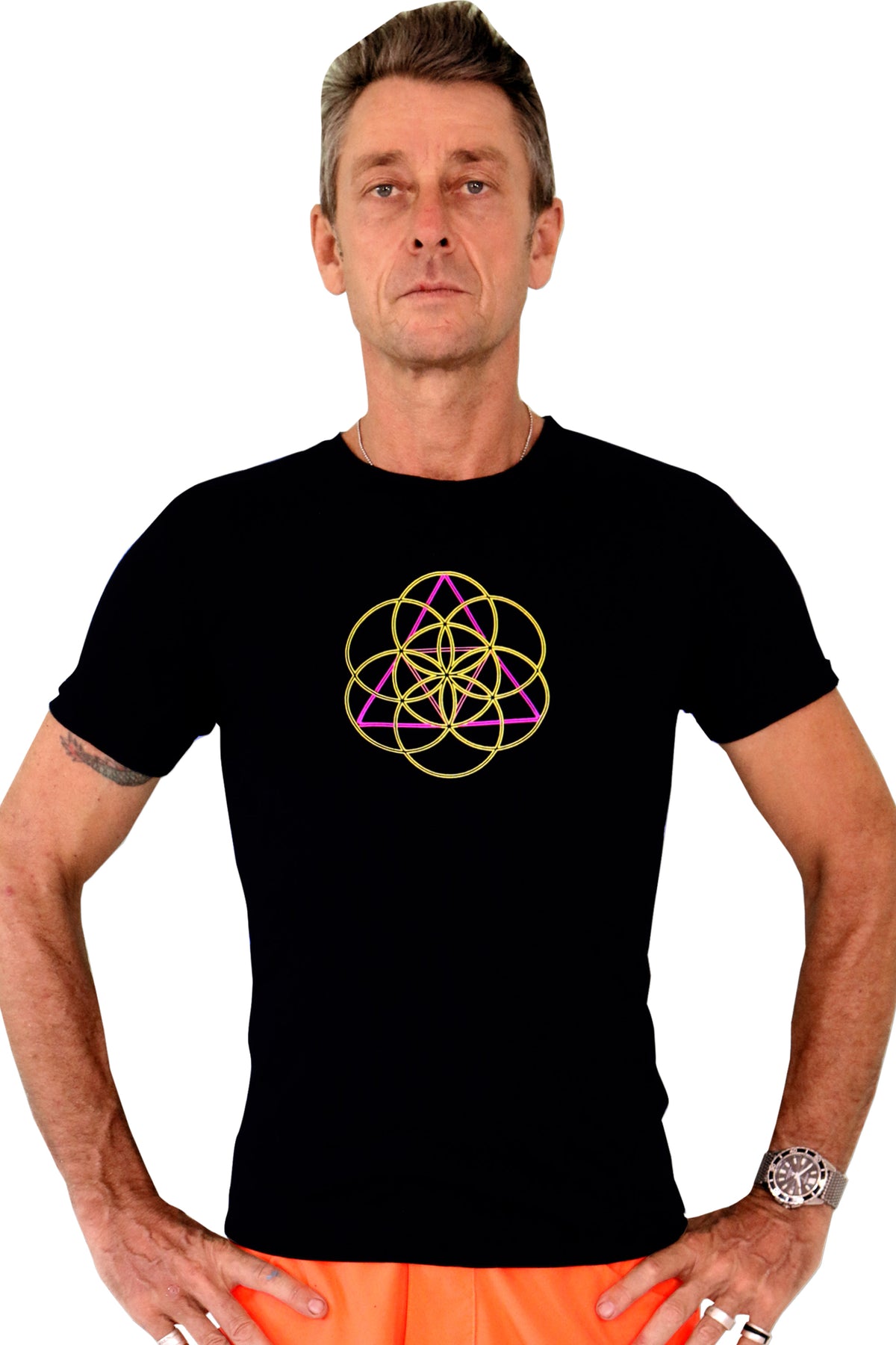 S/S Symbol Print T : Metatronic Fire - Men T-Shirts - Space Tribe