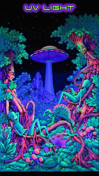 その他 Space Tribe UV Wallhangings UV Wallhanging : UFO Jungle – Space Tribe