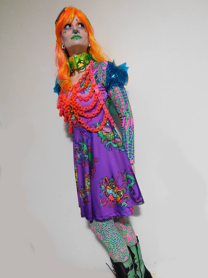 Long Sleeve Catsuit : Acid Dragonfly - Women Catsuits - Space Tribe