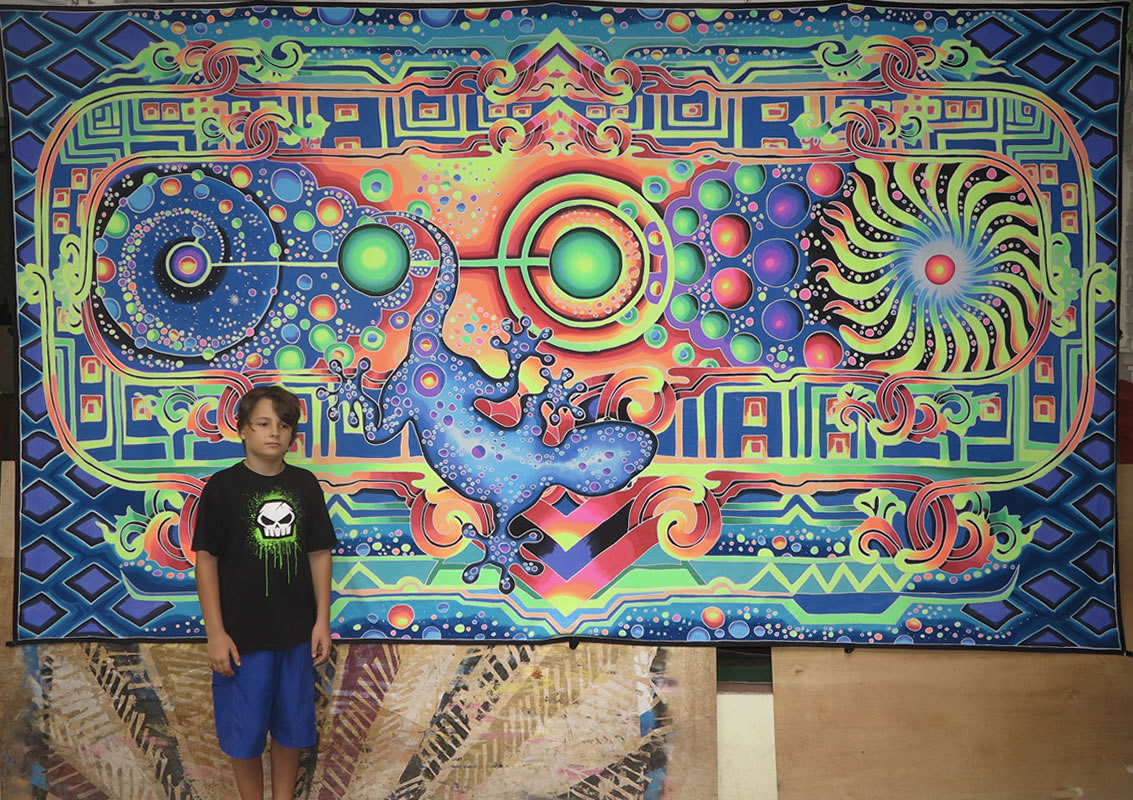 Giant UV Banner : Space Gecko