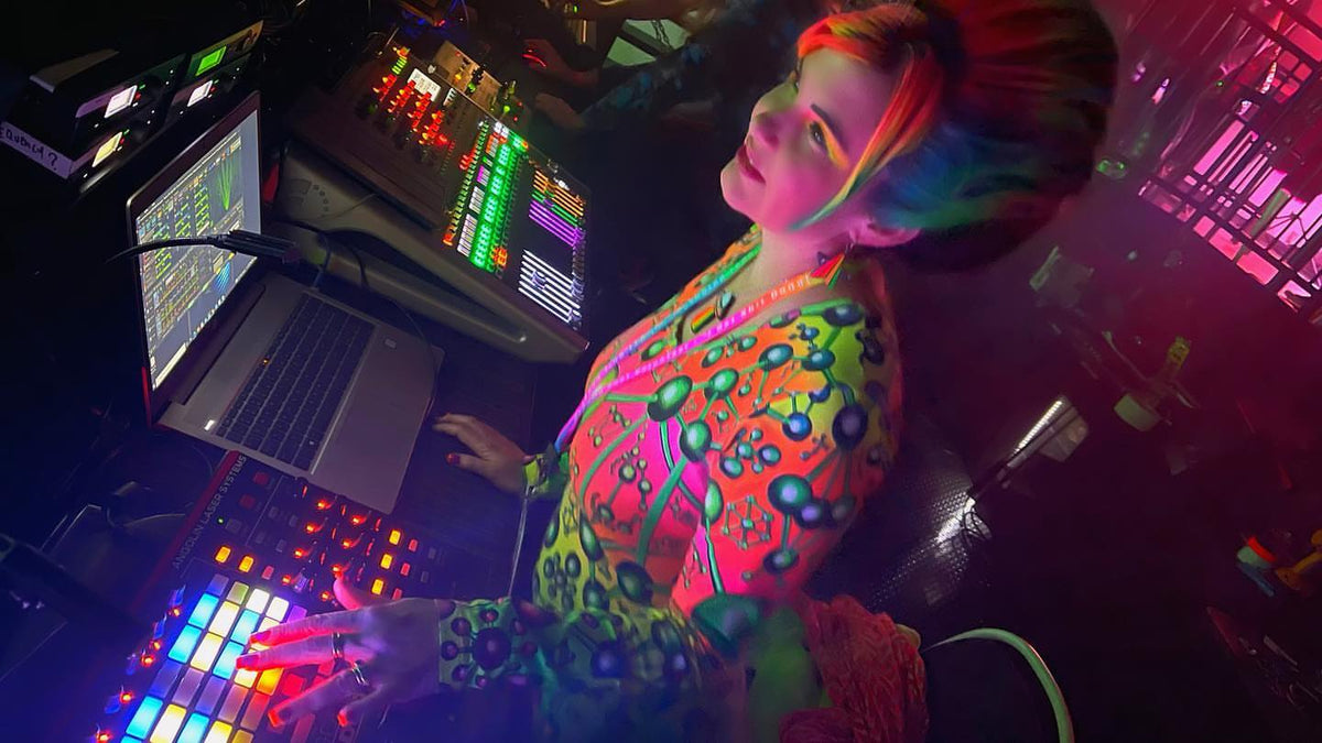 Long Sleeve Catsuit : Atomic Rainbow