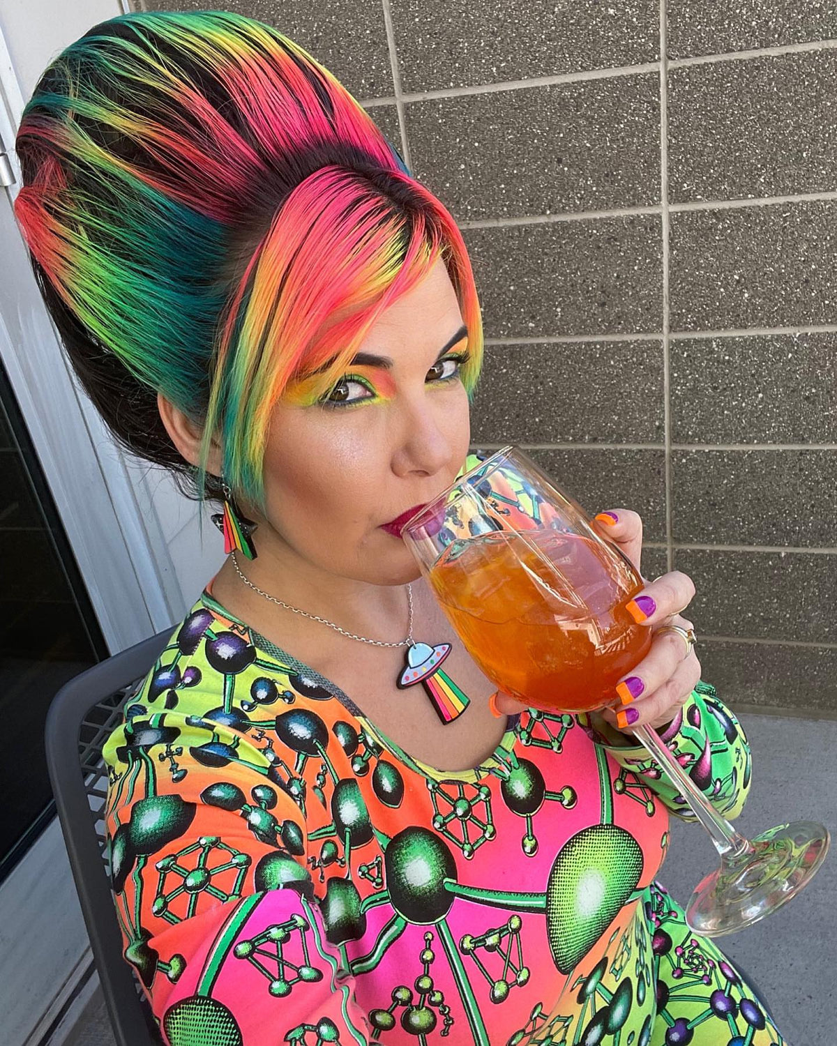 Long Sleeve Catsuit : Atomic Rainbow