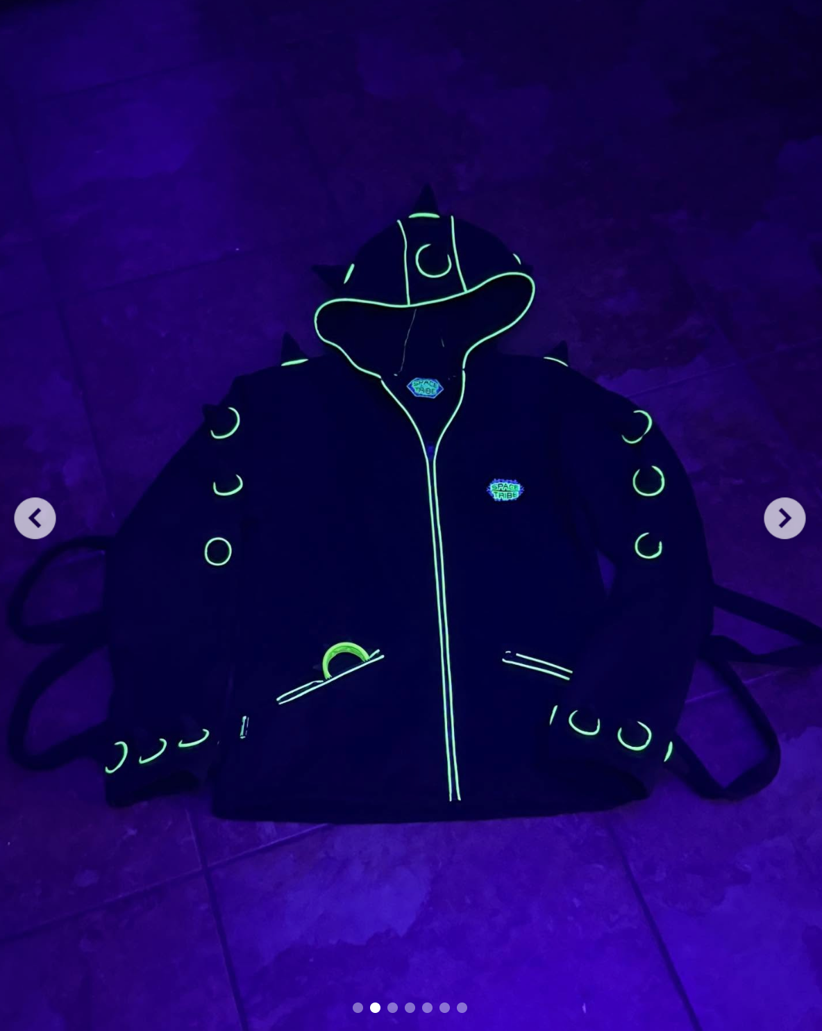 Spikey Urchin Jacket : Black + UV Yellow