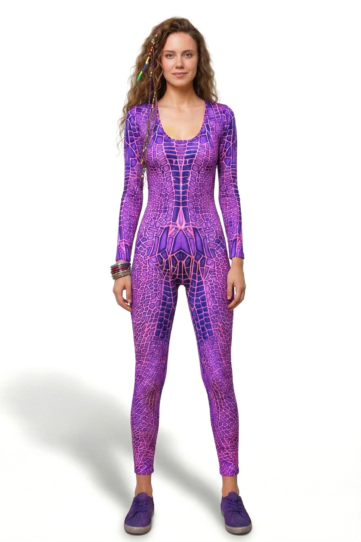 Long Sleeve Catsuit : Pink Dragonfly