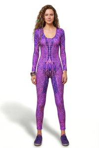 Long Sleeve Catsuit : Pink Dragonfly