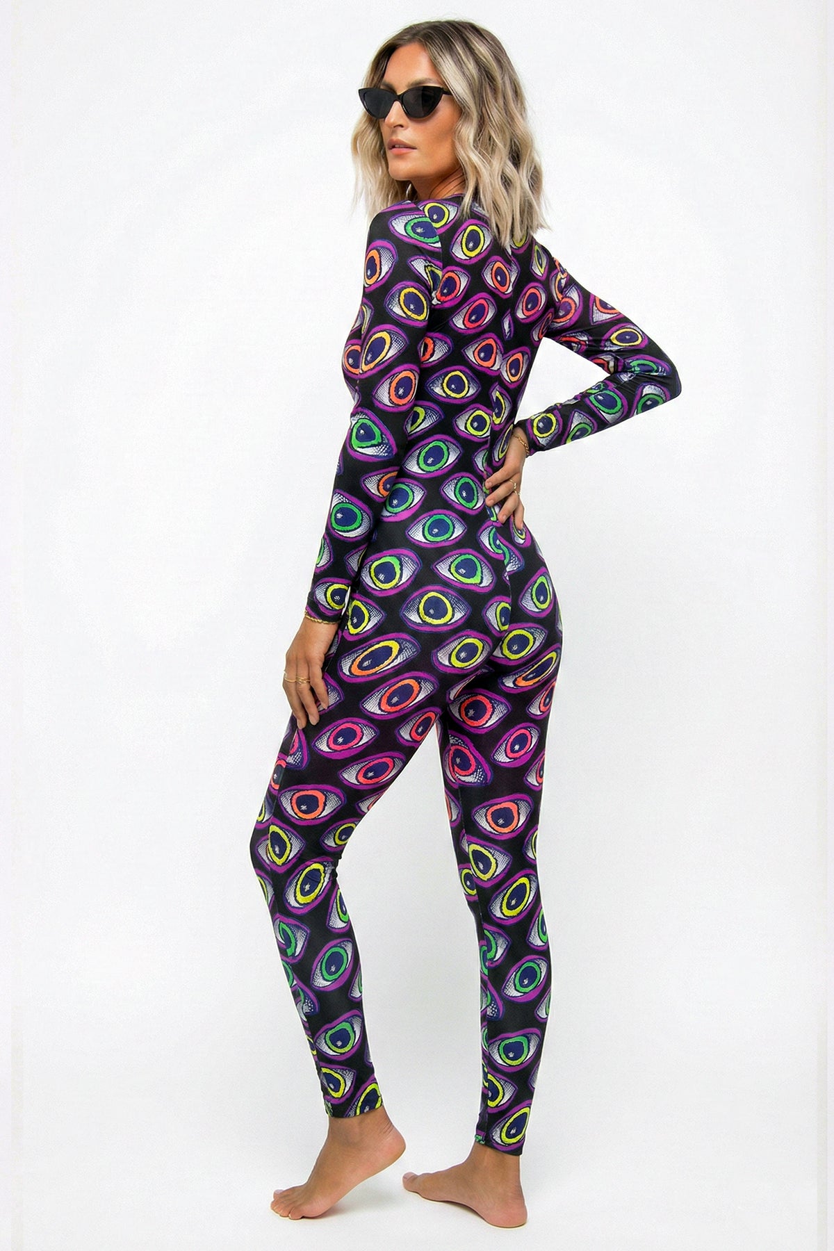 Long Sleeve Catsuit : Rainbow Eyes - Space Tribe