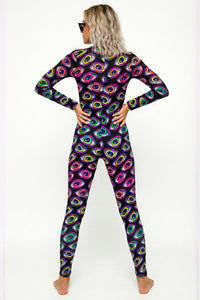 Long Sleeve Catsuit : Rainbow Eyes - Space Tribe