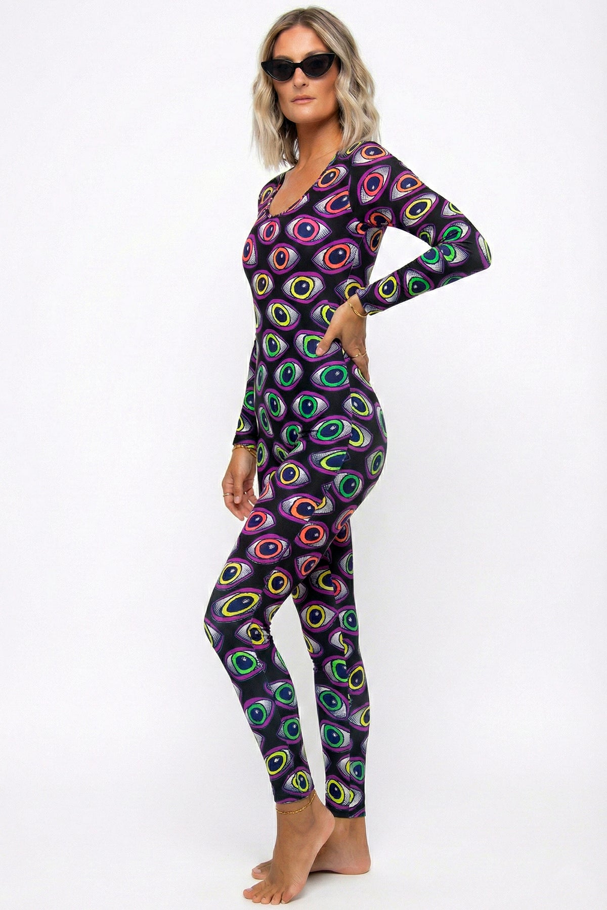 Long Sleeve Catsuit : Rainbow Eyes - Space Tribe