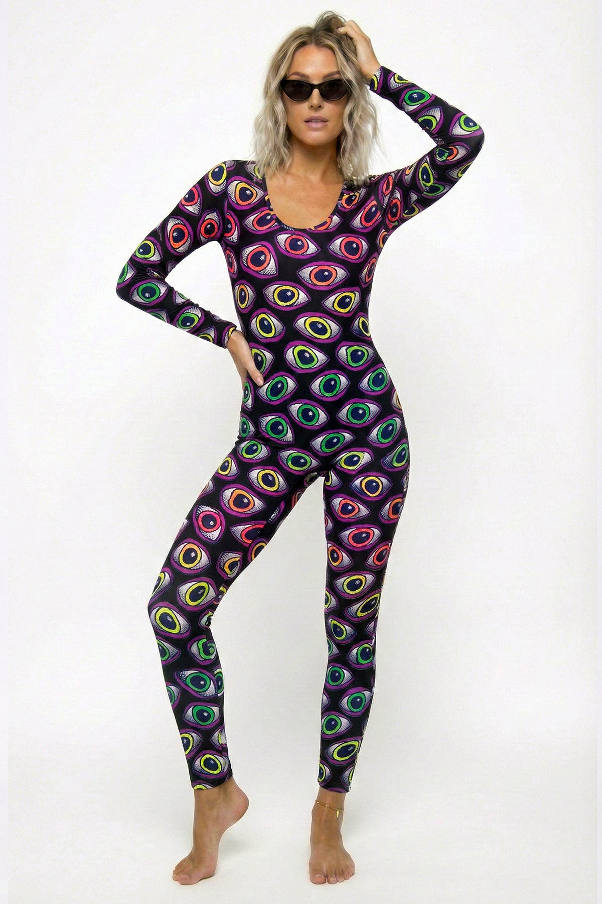Long Sleeve Catsuit : Rainbow Eyes - Space Tribe