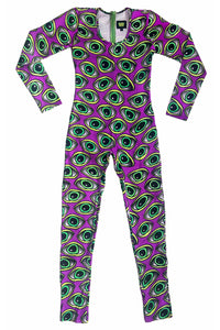Long Sleeve Catsuit : Purple Eyes - Space Tribe