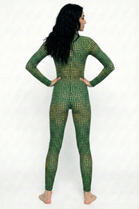 Long Sleeve Catsuit : Lime Wobberelli - Space Tribe