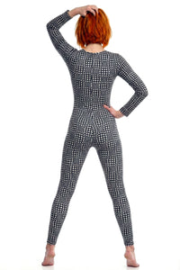 Long Sleeve Catsuit : B/W Wobberelli - Space Tribe