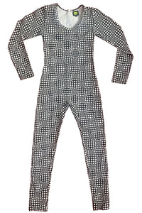 Long Sleeve Catsuit : B/W Wobberelli - Space Tribe