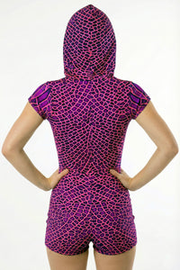Hooded Playsuit : Pink Dragonfly - Space Tribe