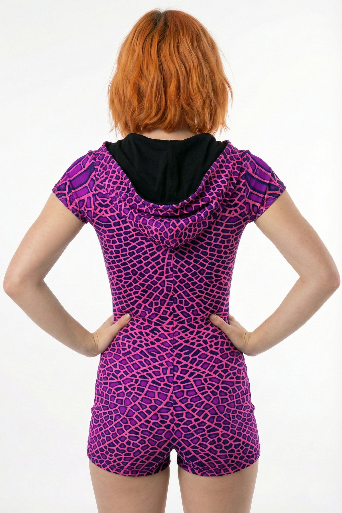 Hooded Playsuit : Pink Dragonfly - Space Tribe