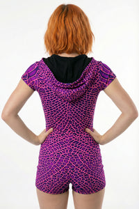 Hooded Playsuit : Pink Dragonfly - Space Tribe