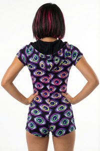 Hooded Playsuit : Rainbow Eyes
