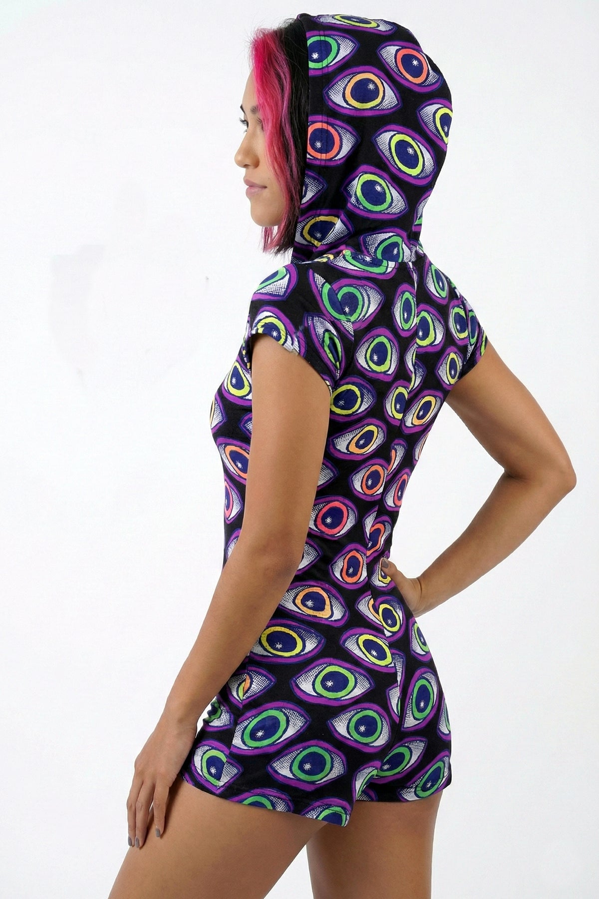 Hooded Playsuit : Rainbow Eyes