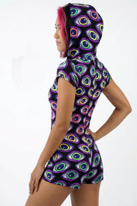 Hooded Playsuit : Rainbow Eyes