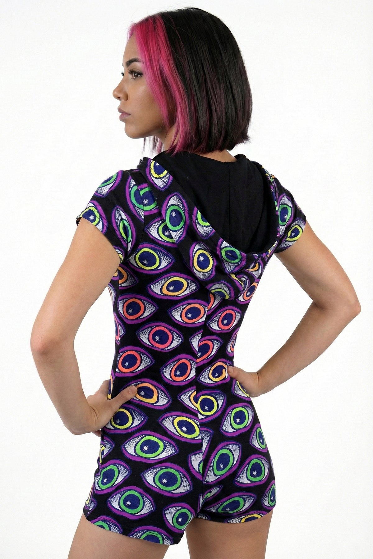 Hooded Playsuit : Rainbow Eyes