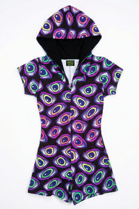 Hooded Playsuit : Rainbow Eyes - Space Tribe