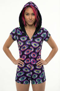 Hooded Playsuit : Rainbow Eyes