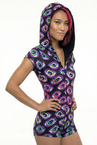 Hooded Playsuit : Rainbow Eyes