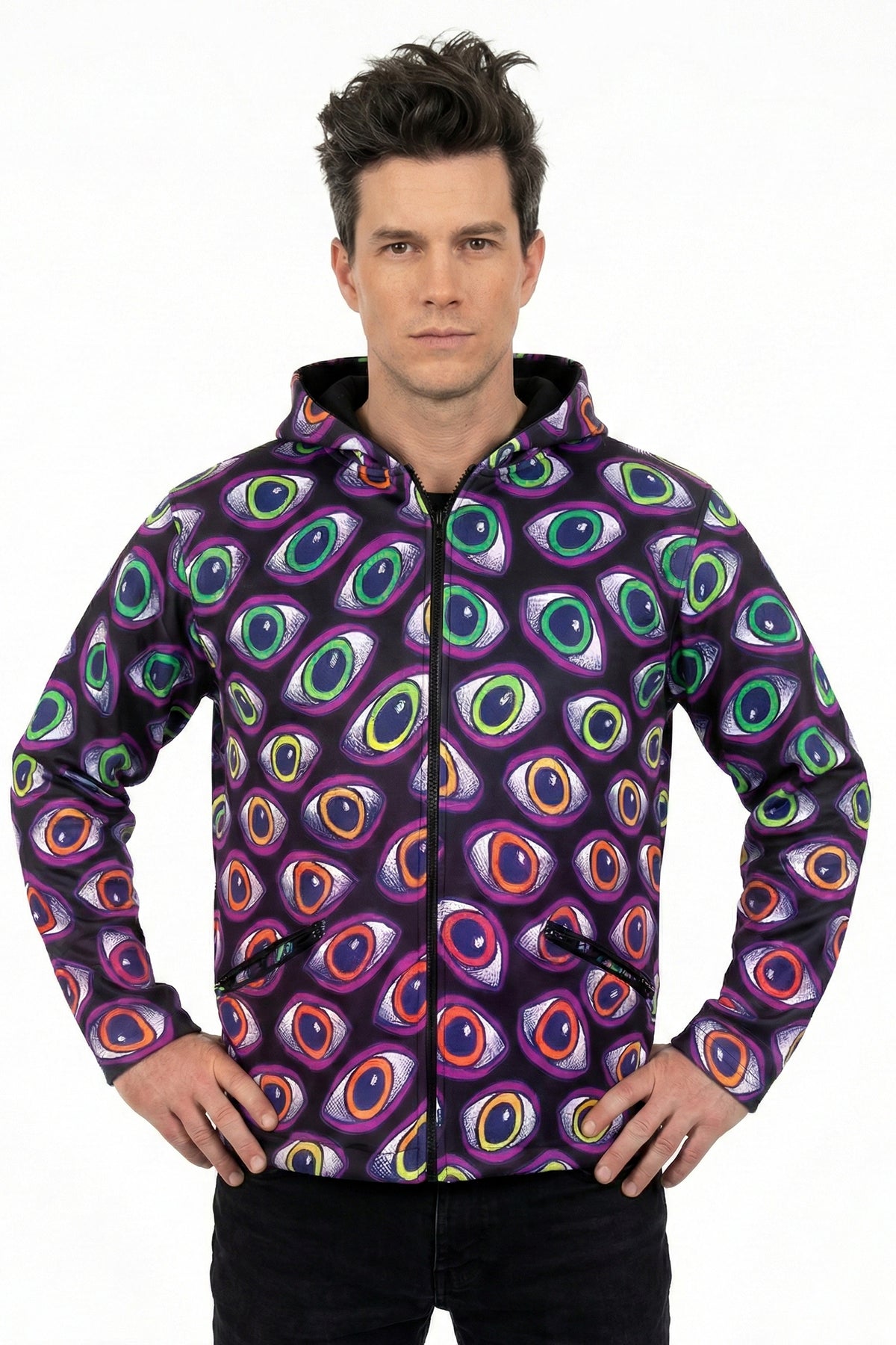 Hooded Zip Jacket : Rainbow Eyes