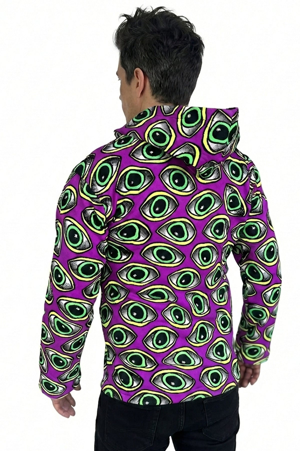 Hooded Zip Jacket : Purple Eyes - Space Tribe