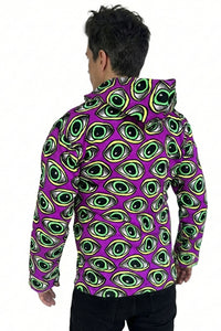 Hooded Zip Jacket : Purple Eyes - Space Tribe