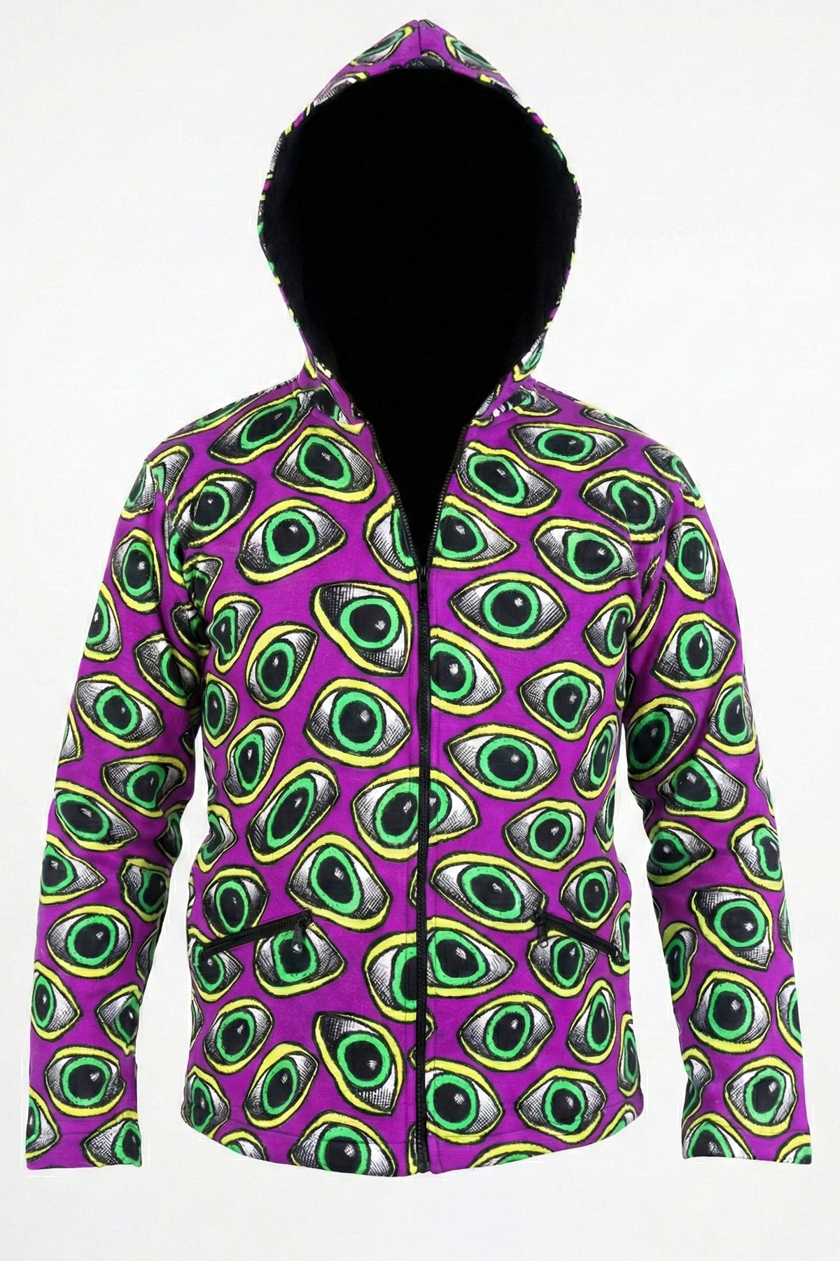 Hooded Zip Jacket : Purple Eyes - Space Tribe