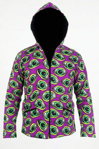 Hooded Zip Jacket : Purple Eyes - Space Tribe