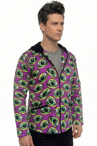 Hooded Zip Jacket : Purple Eyes - Space Tribe