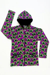 Hooded Zip Jacket : Purple Eyes - Space Tribe