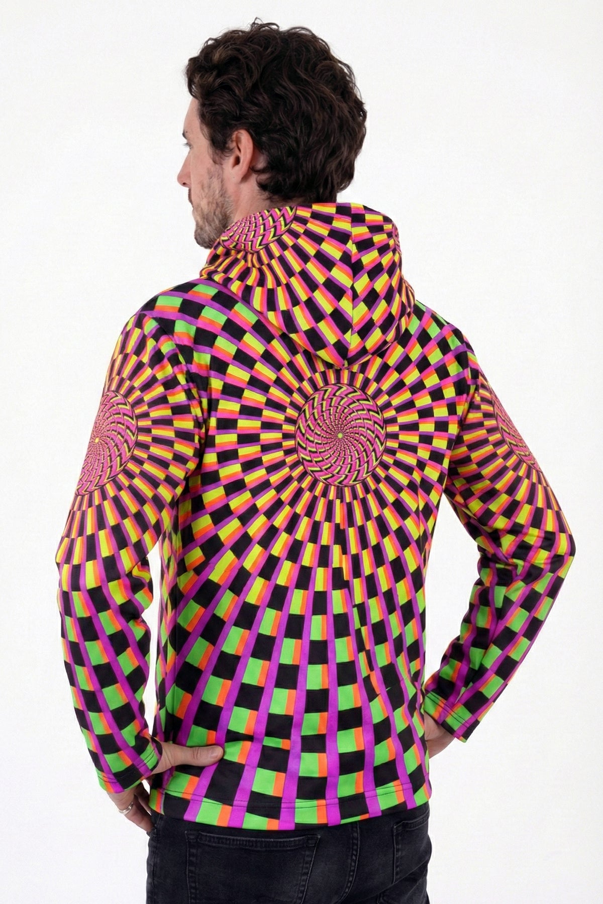 Hooded Zip Jacket : Rainbow Vertigo