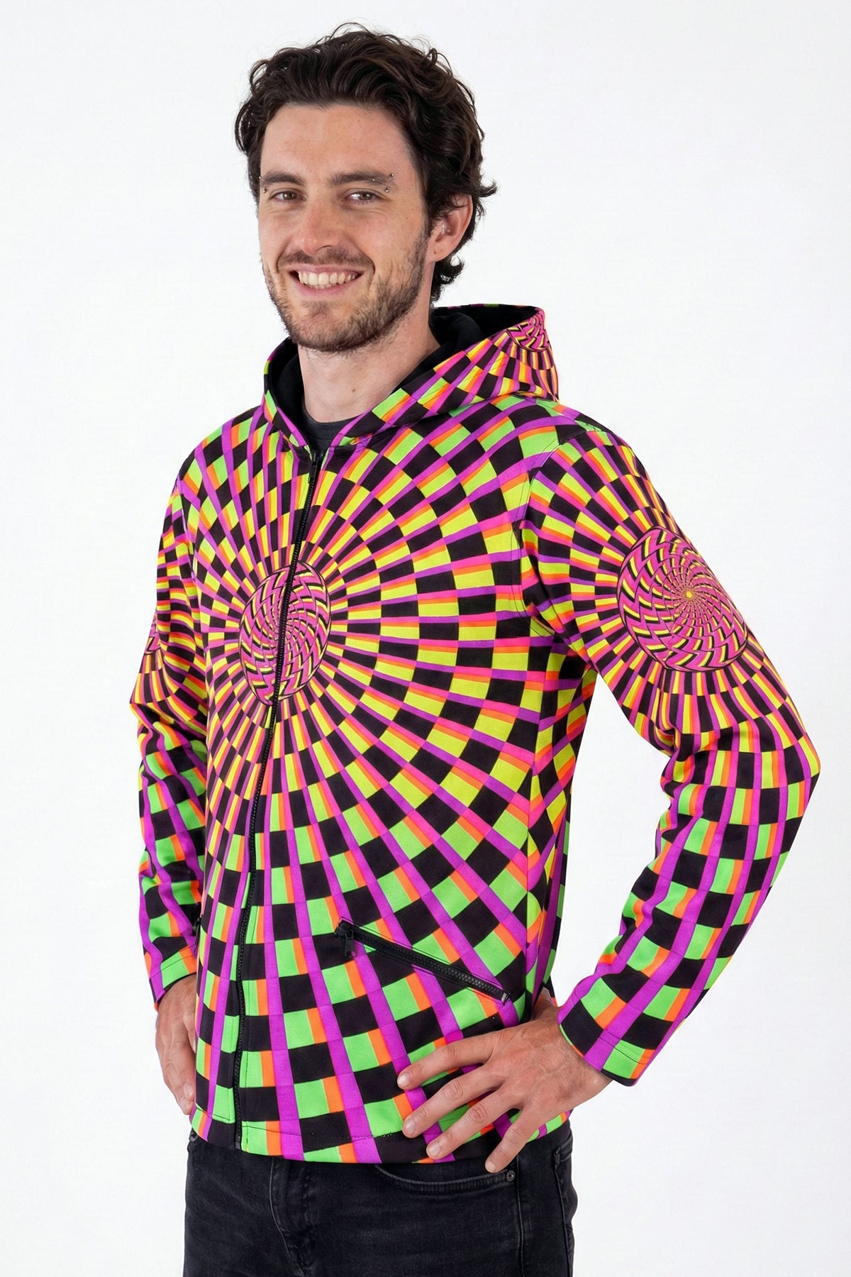 Hooded Zip Jacket : Rainbow Vertigo