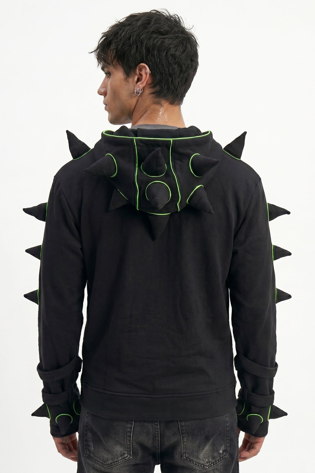 Spikey Urchin Jacket : Black + UV Lime