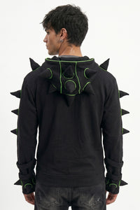 Spikey Urchin Jacket : Black + UV Lime