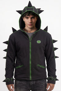 Spikey Urchin Jacket : Black + UV Lime