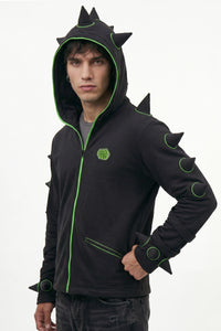 Spikey Urchin Jacket : Black + UV Lime
