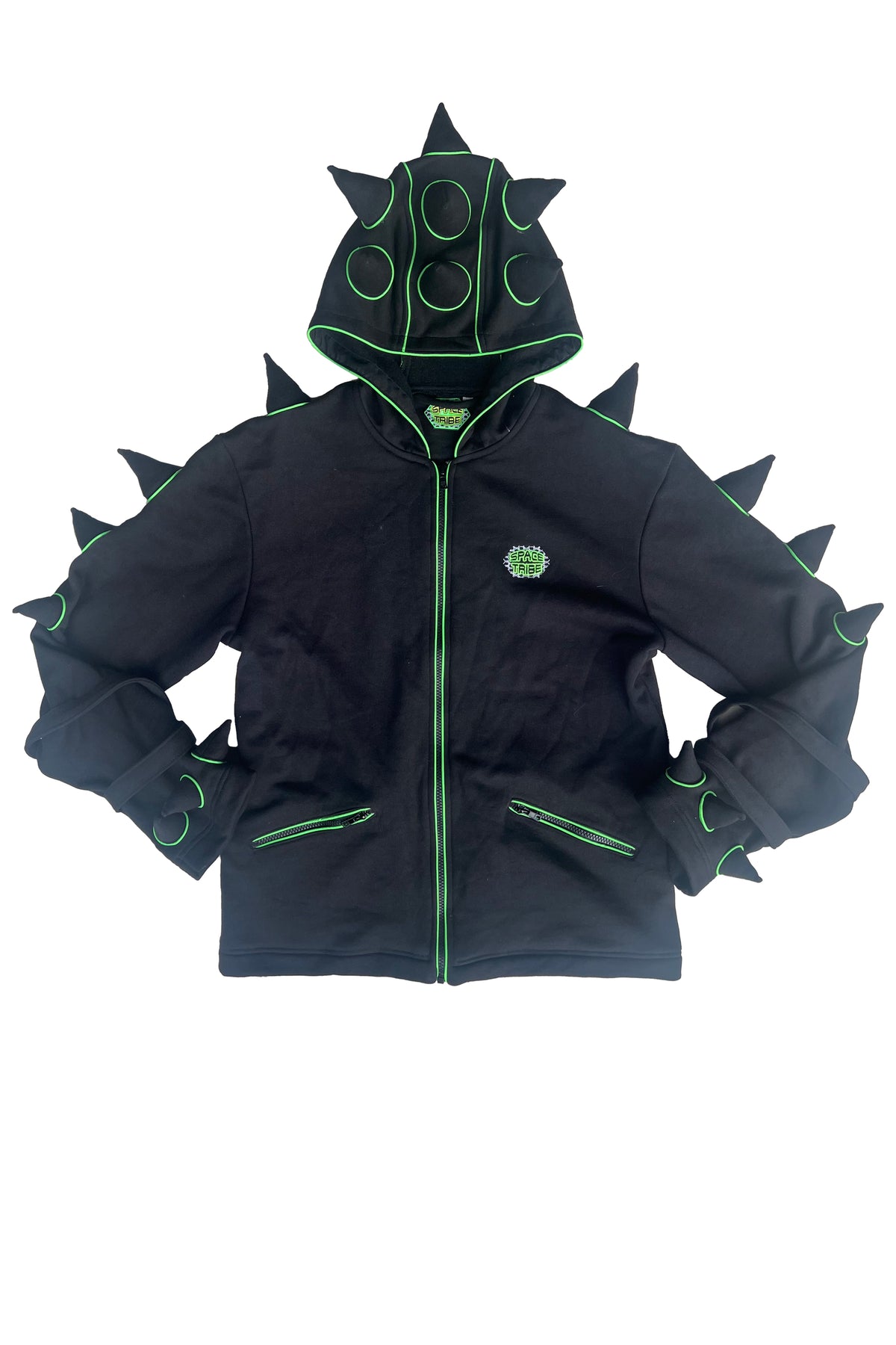 Spikey Urchin Jacket : Black + UV Lime