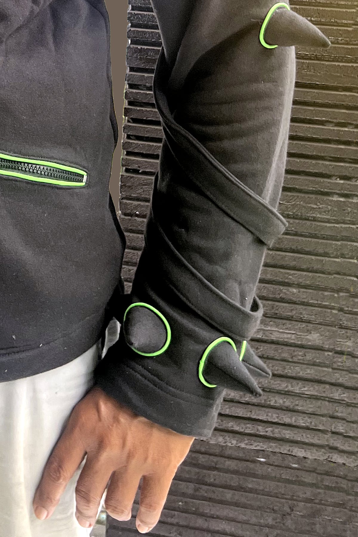 Spikey Urchin Jacket : Black + UV Lime