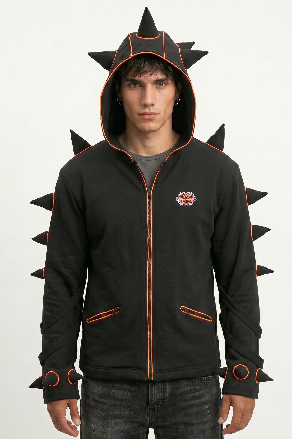 Spikey Urchin Jacket : Black + UV Orange