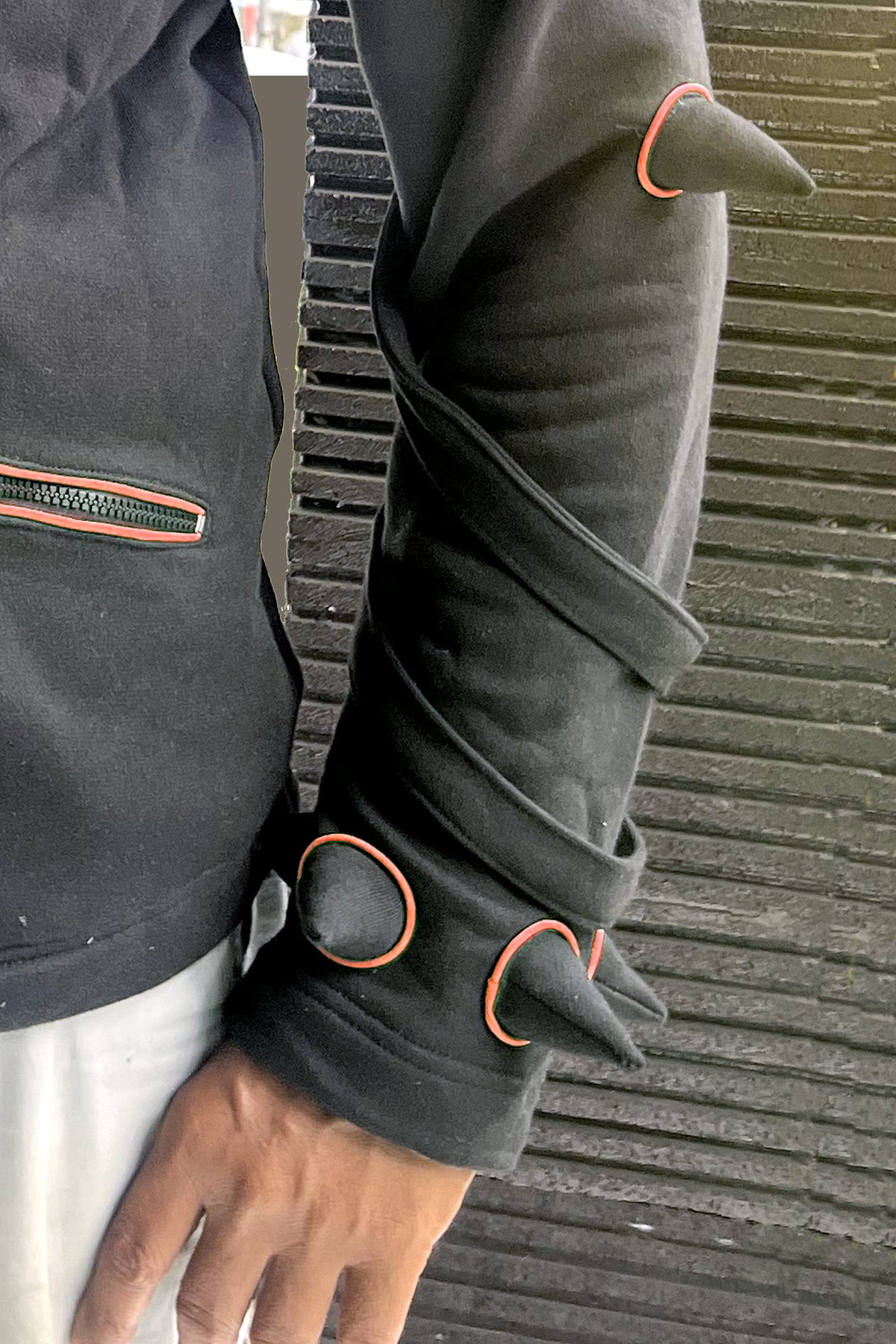 Spikey Urchin Jacket : Black + UV Orange